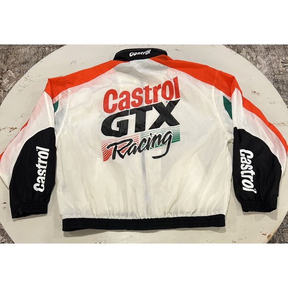 Castrol GTX Racing Jacket Full Zip Light Windbreaker Men XL Drag Race Vintage - Picture 12 of 13
